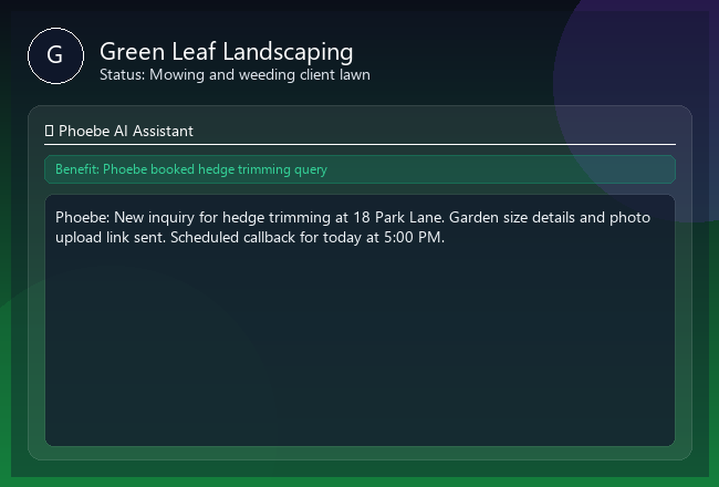 Gardener and landscaper AI phone answering service